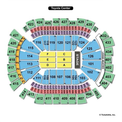 An entrance to this section is located at Row 25. . Toyota center seat view